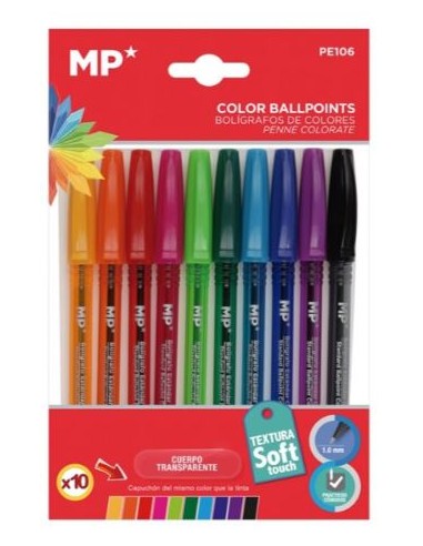 Bolígrafos MP Pack 10 colores
