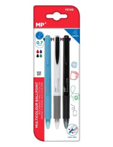 Bolígrafo 4 colores pack 3 unidades MP