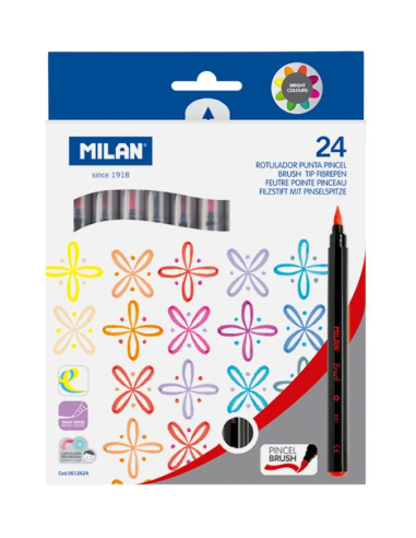 24 rotuladores punta pincel Milan